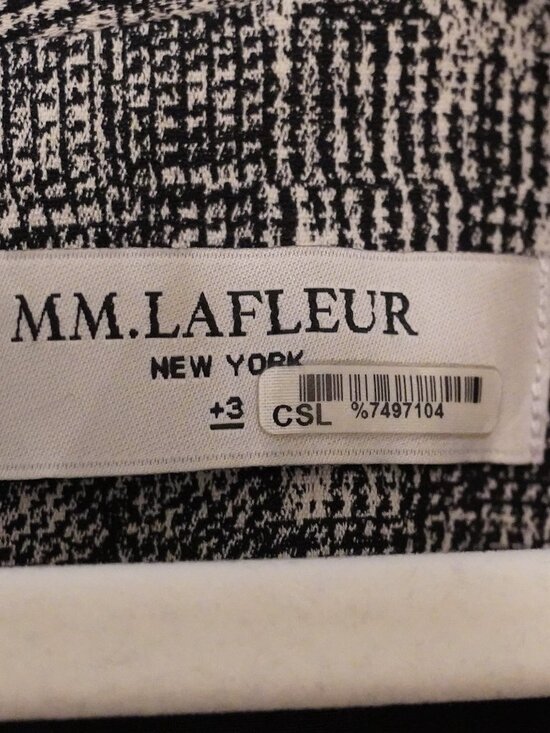 M.M.LaFleur Textured Sheath Dress Black White Sleeveless Work Dress. Sz. +3 - Picture 2 of 4